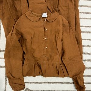 M warm brown long sleeve classic dress from son de Flor